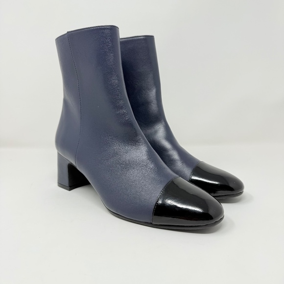 New Stuart Weitzman Milla 60 Leather Bootie Blue Sz 7.5 - Picture 2 of 15